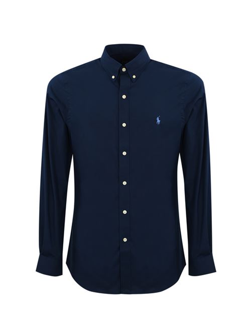 Camicia in cotone con logo blu POLO RALPH LAUREN | 710 928254001